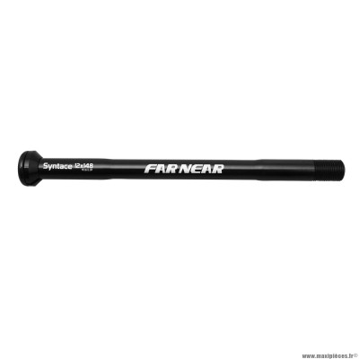 Axe de roue VTT traversant boost arrière filetage 1.0mm pour 12x148 noir 38g (171mm hors butée)