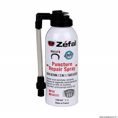 Bombe anti-crevaison zefal 150ml pour pneu 27.5-29+ tubeless-tubetype resta-schrader