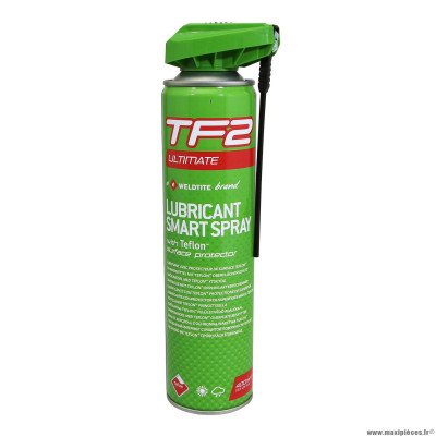 Lubrifiant pour vélo 400ml marque Weldtite tf2 ultimate au téflon (avec nouvelle tête spray)