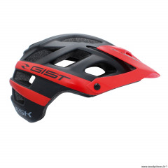 Casque vélo adulte taille 52-58 marque Gist VTT enduro esk couleur noir-rouge in-mold avec visière et fit-system