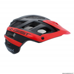 Casque vélo adulte taille 56-62 marque Gist VTT enduro esk couleur noir-rouge in-mold avec visière et fit-system