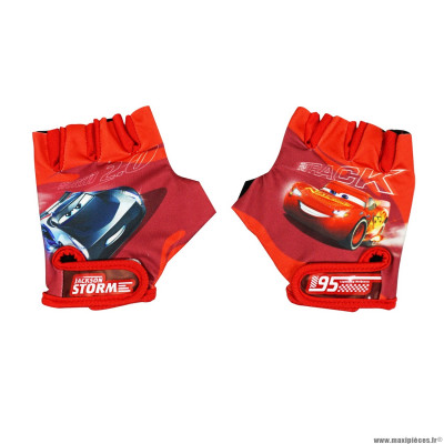 Gants vélo pour enfant marque Disney cars couleur rouge