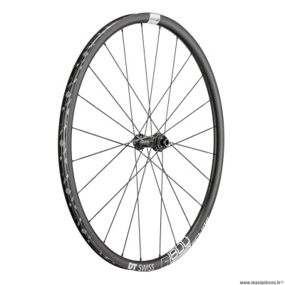 Roue vélo route 700 g1800-25 gravel spline disc centerlock axe 12-100mm avant couleur noir (hauteur jante 25mm) marque DT Swiss
