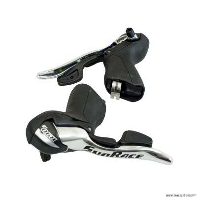 Levier route 9 vitesses triple alu noir pour shimano marque Sunrace (vendu par 2)