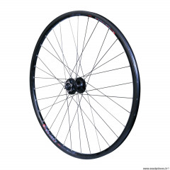Roue vélo VTC 700x35 disc avant m640 aluminium couleur noir moyeu shimano disc m745 6 trous tubetype et tubeless ready marque Vélox