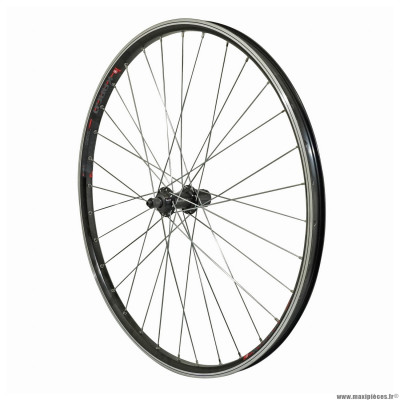 Roue vélo VTC 700x35 arrière kargo vae-e-bike aluminium couleur noire double paroi moyeu shimano tx500 cassette 9-8 vitesses (renforce) marque Vélox