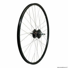 Roue vélo VTC 700x35 arrière er20 aluminium couleur noir double paroi moyeu nexus 7v frein tambour 36 rayons inox (sg-c3001-7r)