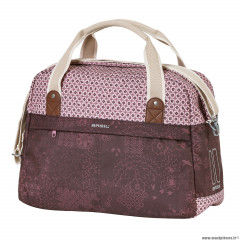 Sac vélo bohème 18 litres rouge figue fixation rapide hook-on (44x17x31cm) marque Basil