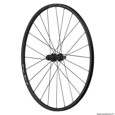 Roue vélo route 700 rs370 disc centerlock axe traversant 12-148mm arrière 11-10 vitesses couleur noir (hauteur jante 23mm) tubeless marque Shimano