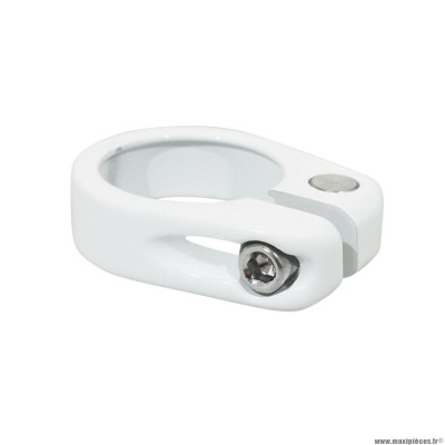 Collier de serrage tige de selle vélo chc alu couleur blanc diamètre 28,6mm marque Newton