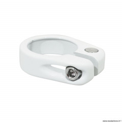 Collier de serrage tige de selle vélo chc alu couleur blanc diamètre 34,9mm marque Newton