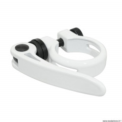 Collier de serrage tige de selle vélo rapide alu couleur blanc diamètre 28,6mm marque Newton