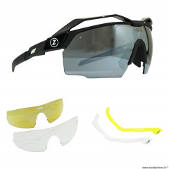 Lunettes vélo lazer vento monture noire mat avec 3 verres interchangeables - livré dans boite souple