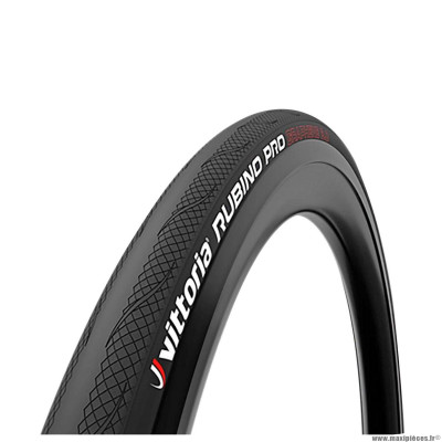 Pneu vélo route 700x25 marque Vittoria rubino pro 4 tubeless ready - poids 305g couleur noir graphene2.0 (tubeless ready)