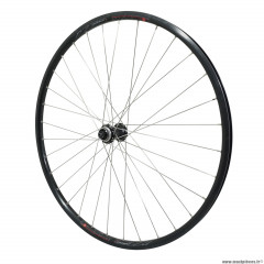 Roue vélo VTC 700x35 disc avant m820 aluminium couleur noir moyeu shimano m3050 centerlock rayon inox marque Vélox