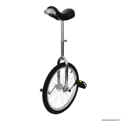 Monocycle 20 pouces couleur chrome - tige de selle réglable - roue aluminium