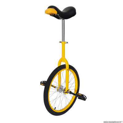 Monocycle 20 pouces couleur jaune - tige de selle réglable - roue aluminium