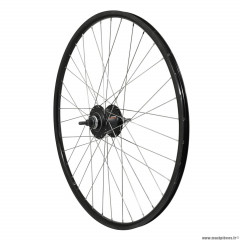 Roue vélo VTC 700x35 arrière er20 aluminium couleur noir double paroi moyeu nexus 7v disc centerlock 36 rayons inox