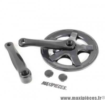 Pédalier monoplateau enfant 36 dents CPI l.127mm axe carré noir + carter *Déstockage !