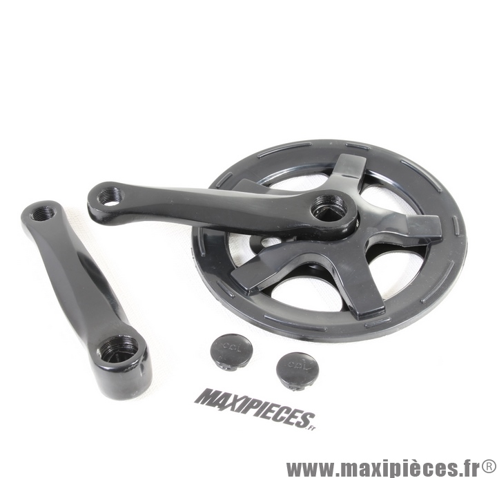 Pédalier monoplateau enfant 36 dents CPI l.127mm axe carré noir + carter *Déstockage !