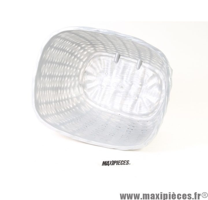 Panier vélo PVC imitation osier gris *Prix discount !