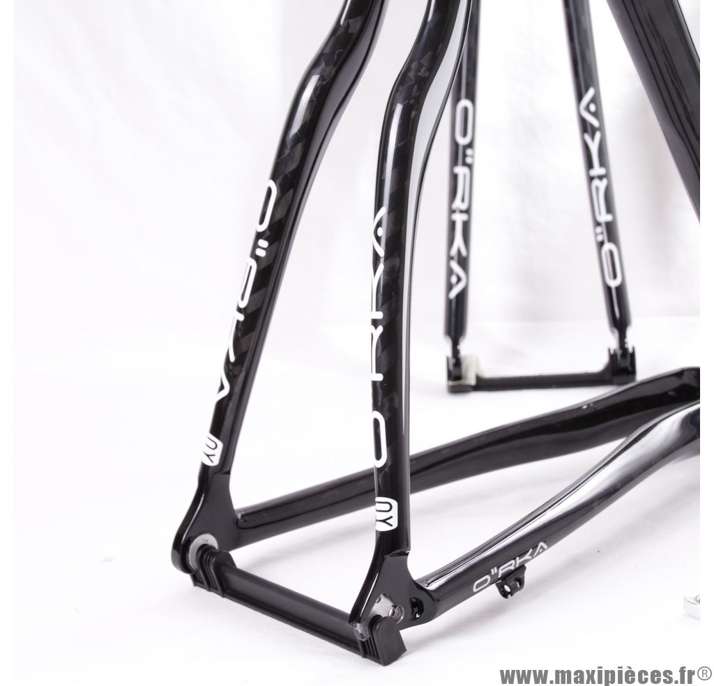 Cadre de v lo 100 carbone XL 58 Orka Team 700 course route cyclosportif avec fourche noir et blanc D stockage