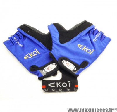 Gants de vélo E-Team bleu/noir taille M marque Ekoï - Equipement cycle *Prix discount !