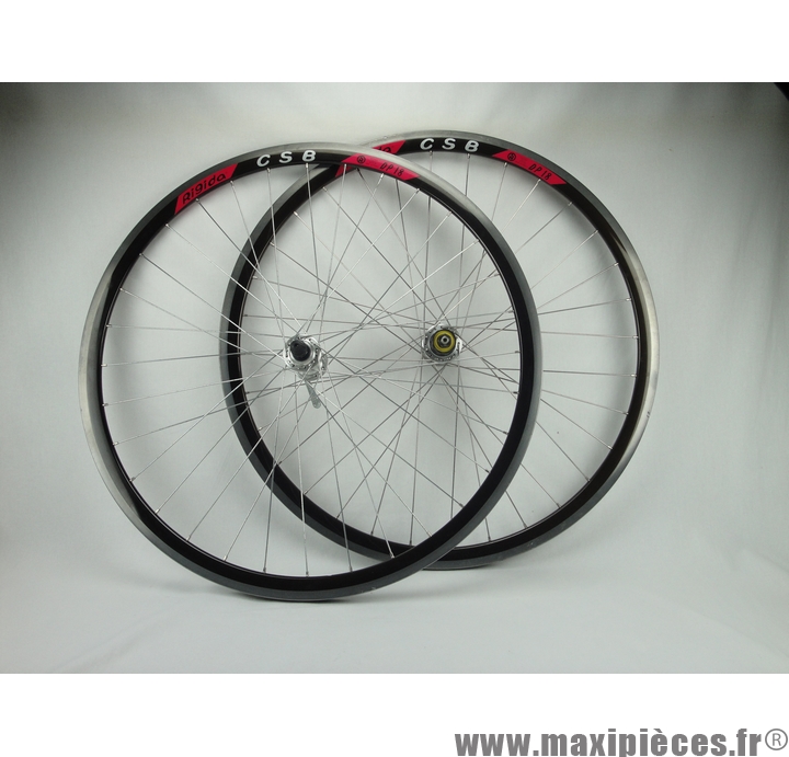 Paire de roues 700C course/route RIGIDA CSB DP18 moyeu alu à blocage cassette 8/9/10 vitesses *Déstockage !