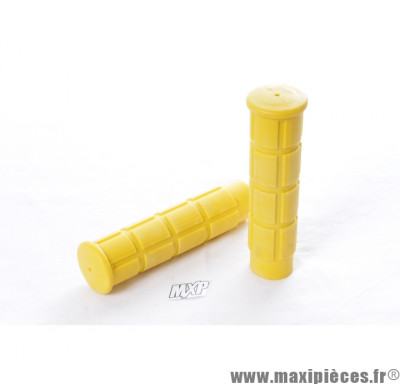 Poignée fixie/VTT EBON jaune en caoutchouc souple (vendu par paire) *Déstockage !