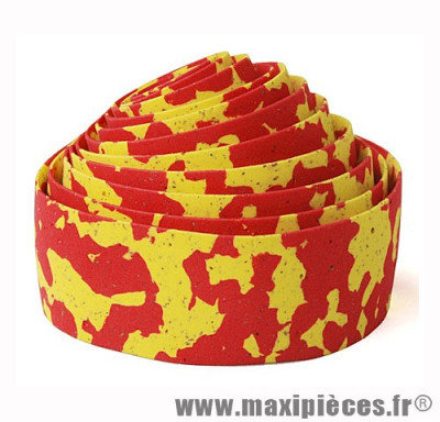 Ruban de guidon ZK1 MAXI CORK jaune et rouge avec liège *Prix discount !