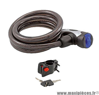 Antivol vélo câble à clé 80cmx12mm avec support RMS Cable Lock *Déstockage !