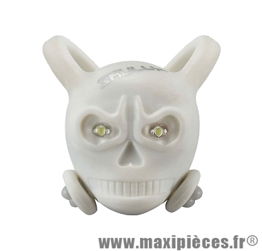 Eclairage arrière blanc tête de mort S-L324 avec 2 leds rouge marque Skully - Eclairage vélo *Déstockage !