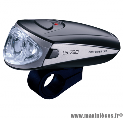 Eclairage avant noir LS 730 avec LED ecopower marque Trelock - Eclairage vélo *Déstockage !