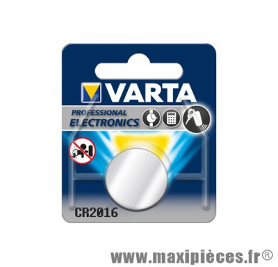 Pile Varta CR2016 3V lithium - type bouton (vendue à l'unité) *Déstockage !