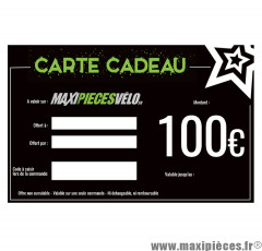 Carte cadeau Maxipièces - Valeur 100 euros