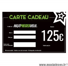 Carte cadeau Maxipièces - Valeur 125 euros