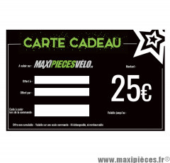 Carte cadeau Maxipièces - Valeur 25 euros