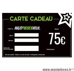 Carte cadeau Maxipièces - Valeur 75 euros