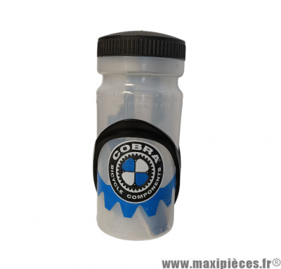 Porte bidon + Bidon vélo marque COBRA Bicycle Components translucide 500ml *Déstockage !