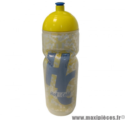 Bidon vélo isotherme marque BIKE ORIGINAL HOT COLD couleur jaune 500ml *Déstockage !