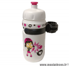 Bidon Enfant + Fixation ZEFAL LITTLE Z rose / blanc 350ml *Déstockage !