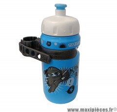 Bidon Enfant + Fixation ZEFAL LITTLE Z Ninja Rider bleu / blanc 350ml *Déstockage !