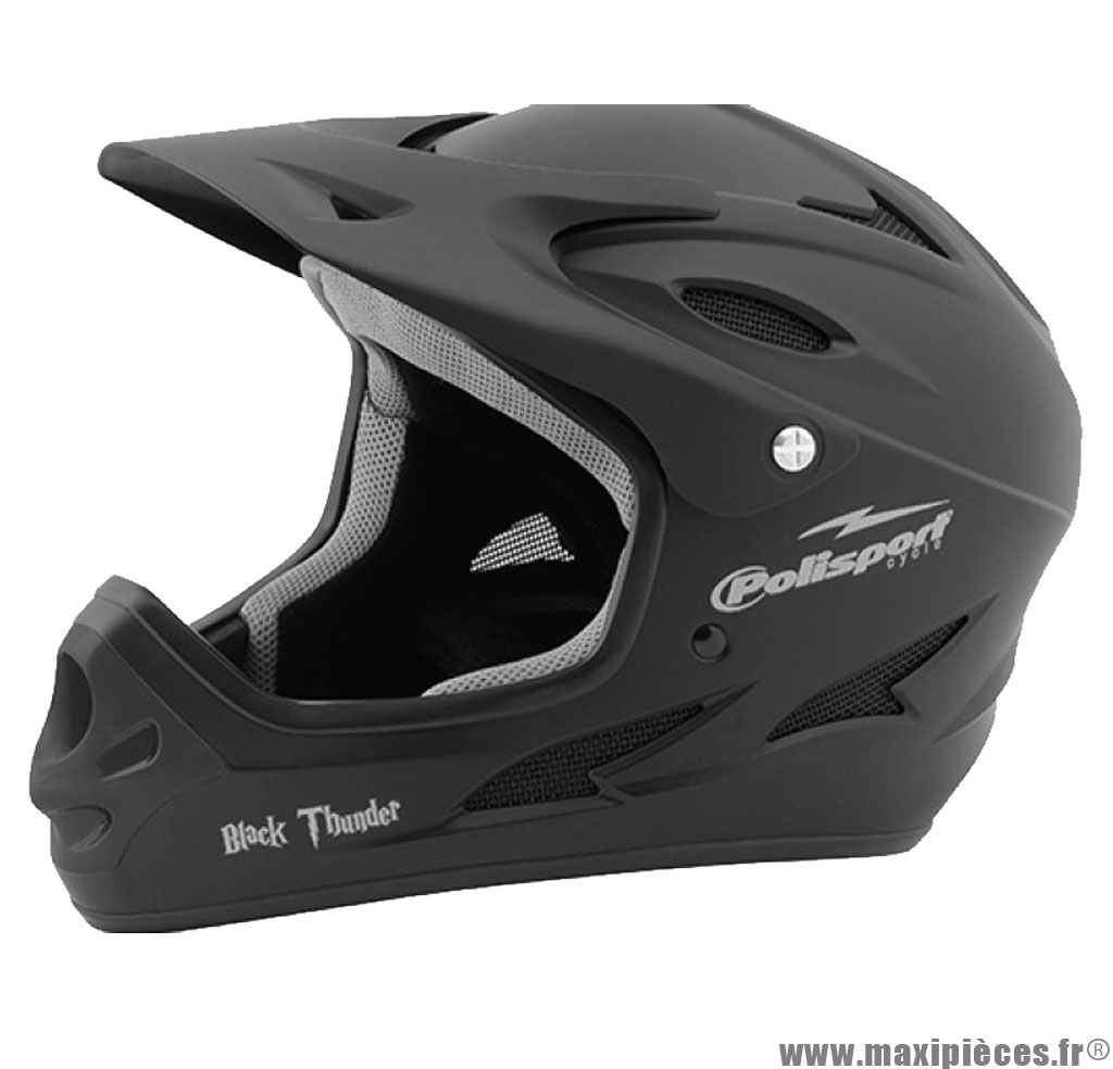 Casque intégral de BMX taille M/52-56cm Black Thunder Polisport noir