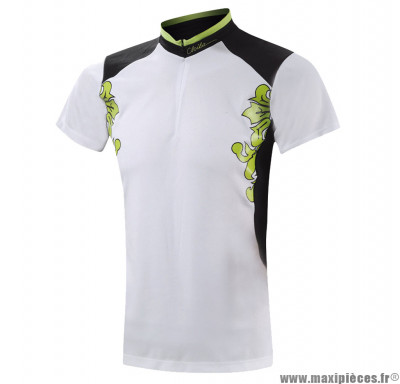 Maillot de vélo à manches courtes femme taille L Chiba blanc/noir/vert *Déstockage !