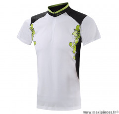 Maillot de vélo à manches courtes femme taille L Chiba blanc/noir/vert *Déstockage !