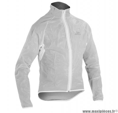 Veste coupe-vent imperméable taille S Gist blanc transparent *Déstockage !