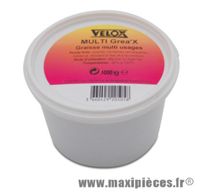 Graisse au lithium pour lubrification des roulements Velox pot de 1 kg *Déstockage !