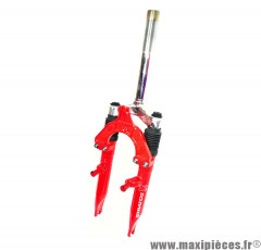 Fourche STRATOS vtt 20 pouces suspendue rouge pivot fileté - int.21mm - ext.25.4mm (Pivot : 190/82mm) *Déstockage !