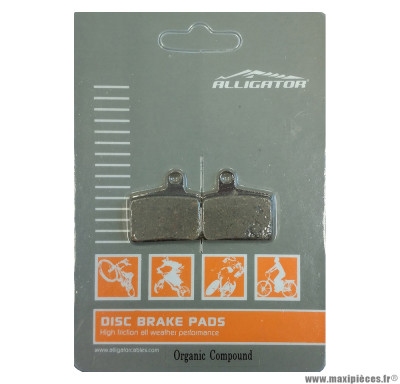 Plaquettes de frein organique Alligator Performance - Disc 33 compatible HAYES Stroker Ryde pour VTT *Prix discount !