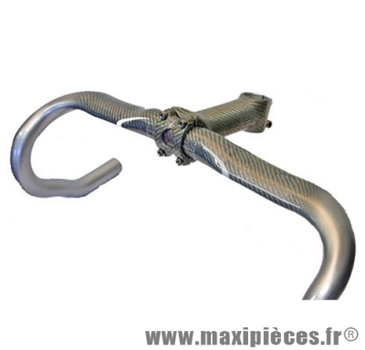 Cintre route anatomique SX Force alu/carbone 31,8mm larg. 420mm argent *Déstockage !